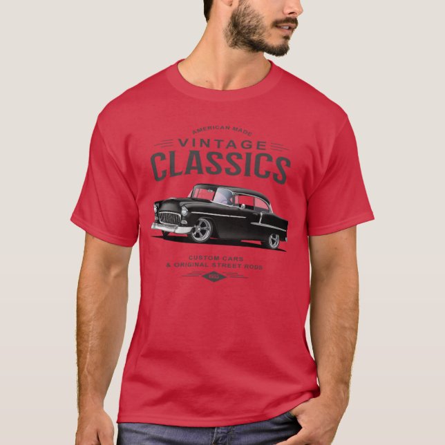 T-shirt camionnette rétro classique 55 chevys (Devant)