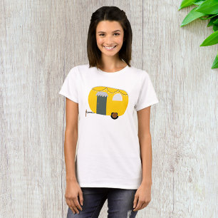 T-shirt Camionnette rétro jaune avec guirlandes lumineuses