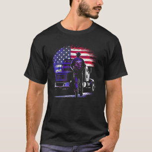T-shirt camionneur américain Big Rigs Diesel Truck Driver 