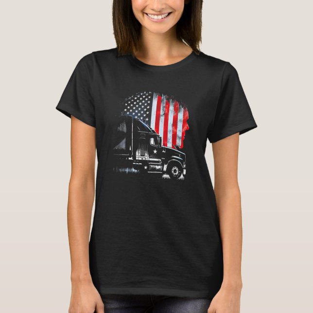 T-shirt camionneur américain Big Rigs Diesel Truck Driver  (Devant)