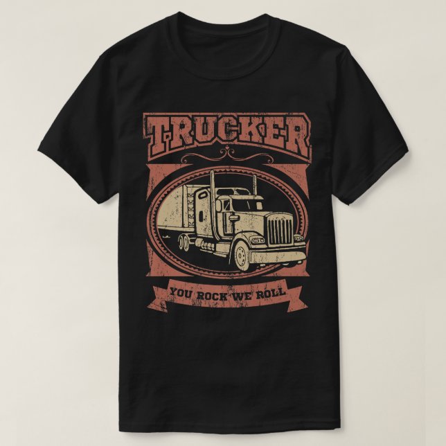 T-shirt Camionneur Camionneur Big Rig Camion VOUS ROCK NOU (Design devant)