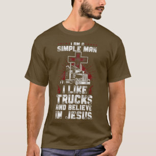 T-shirt Camionneur Conducteur de camion Jésus Foi Vintage