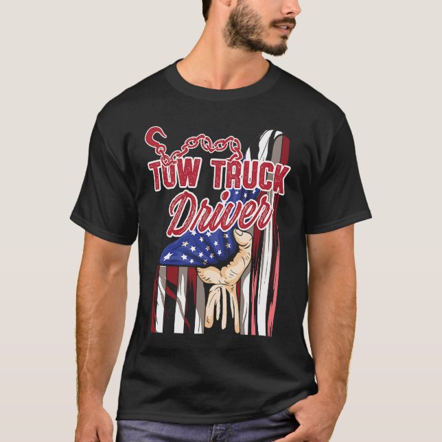 T-shirt Camionneur de camion de remorque (Devant)
