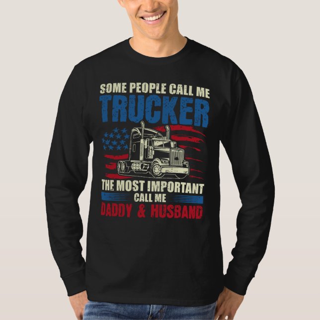 T-shirt Camionneur, Papa et Mari (Devant)