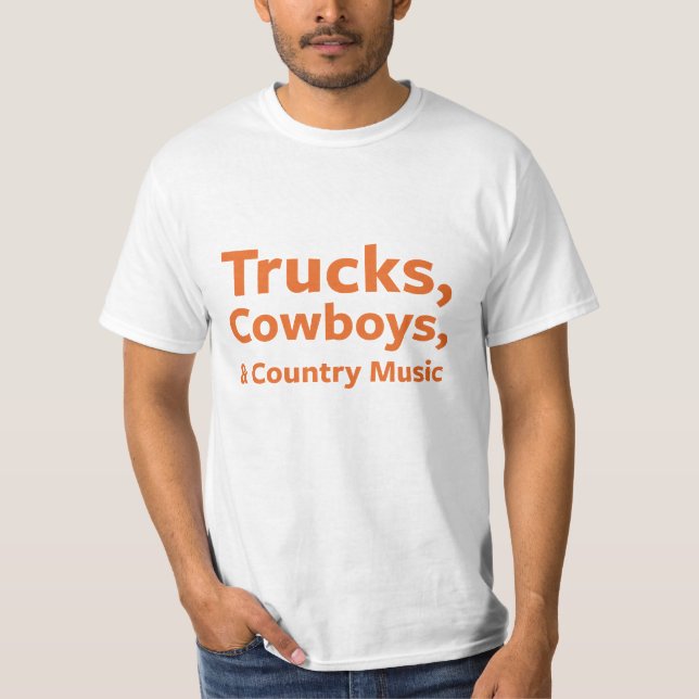 T-shirt Camions, cowboys et musique country (Devant)