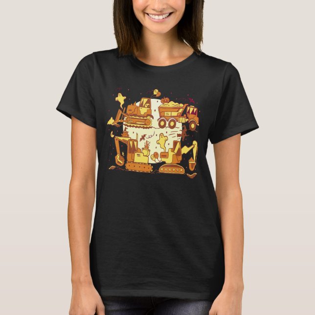T-shirt Camions de construction éffrayants Halloween Citro (Devant)
