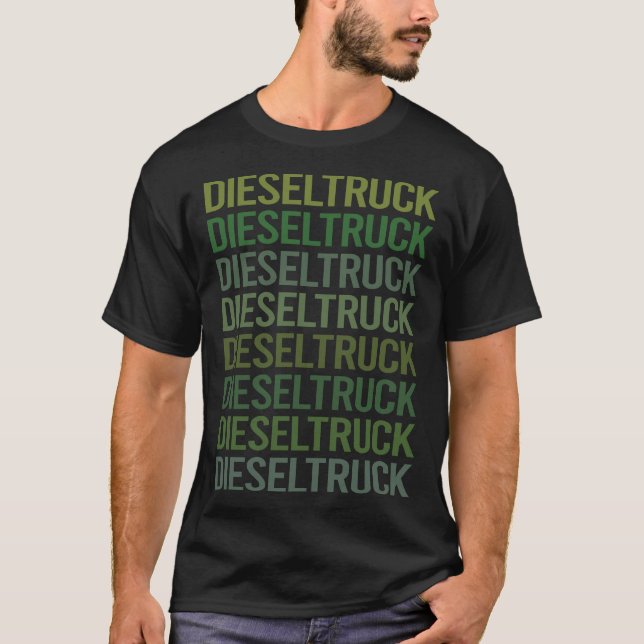 T-shirt Camions diesel en texte vert Camion (Devant)