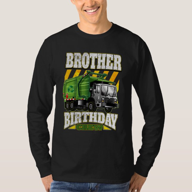 T-shirt Camions-poubelles Brother Birthday Crew (Devant)