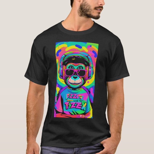 T-shirt Camisa descolada macaco (Devant)