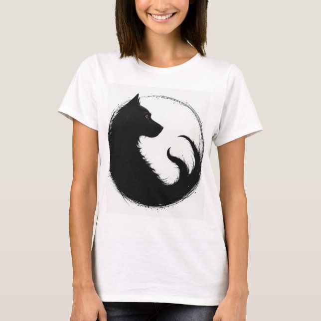 T-shirt Camisa feminina lobo design  (Devant)