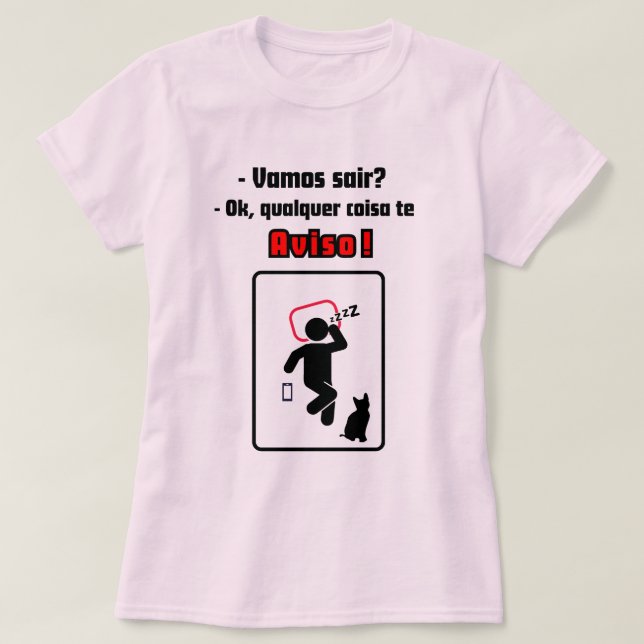 T-shirt Camisa feminina Qualquer coisa te aviso! (Design devant)