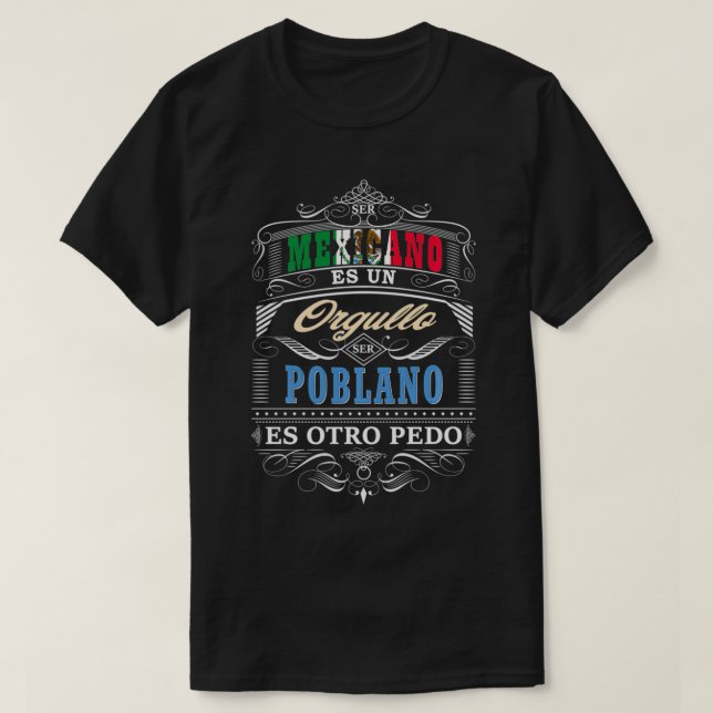 T-shirt Camisa Graciosa de Hombre de Puebla Meico y Poblan (Design devant)