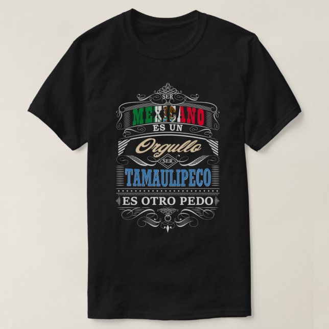 T-shirt Camisa Graciosa de Hombre Tamaulipas Meico y Tamau (Design devant)