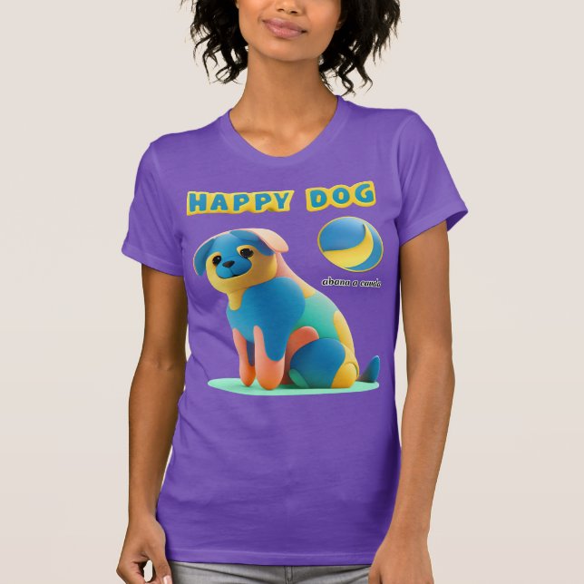 T-shirt Camisa Happy dog, Patas dadas (Devant)