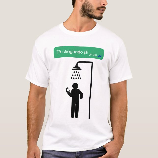 T-shirt Camisa masculina Whatsapp mensagem (Devant)