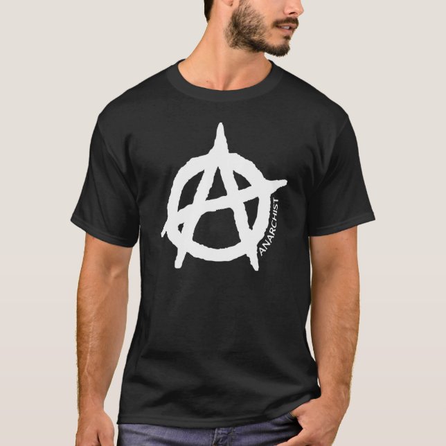 T-shirt Camisa preta com símbolo anarquista (Devant)