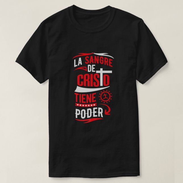T-shirt Camisas Cristianas La Sangre de Cristo Jesus Sal (Design devant)