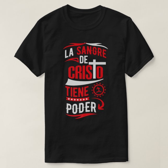 T-shirt Camisas Cristianas La Sangre de Cristo Jesus Sal (Design devant)