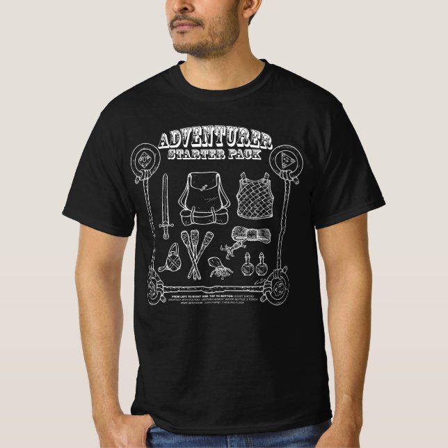 T-shirt Camiseta Adventurer Starter Pack Preta (Devant)