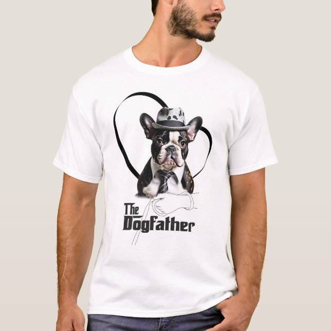 T-shirt Camiseta Bulldog Francês - The Dogfather (Devant)