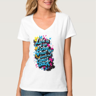 T-shirt Camiseta con cuello en V Eco de la Vida