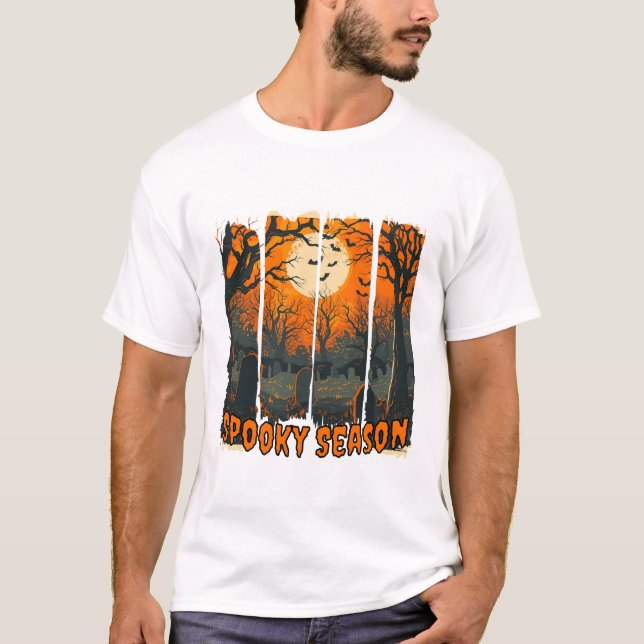 T-shirt Camiseta de Halloween Spooky Season Cementerio (Devant)