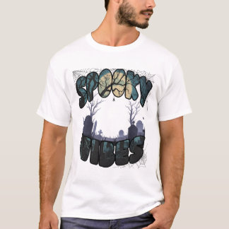 T-shirt Camiseta de Hombre Spooky Vibes Estilo Graffiti