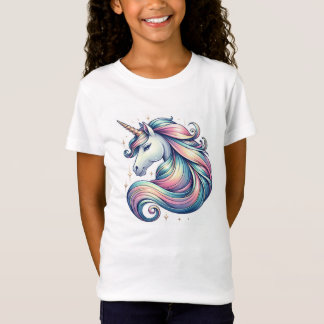 T-Shirt Camiseta de niña, diseño bello unicornio