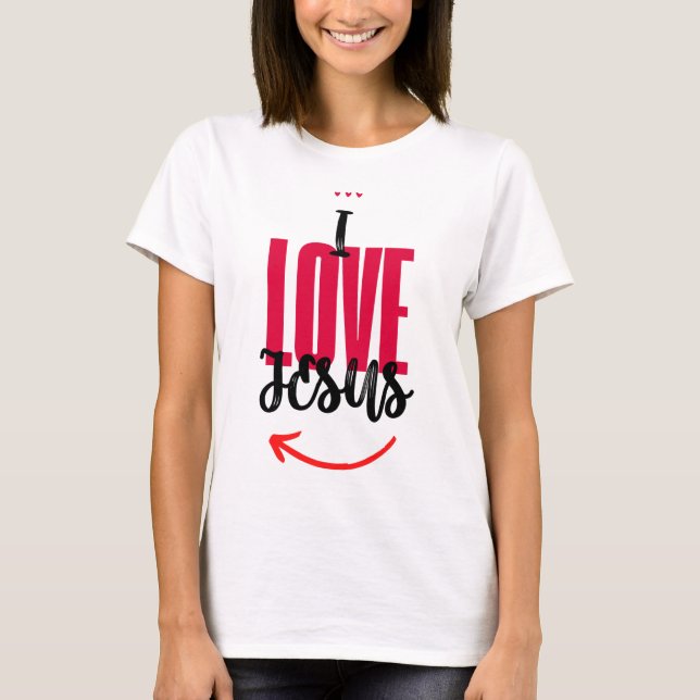 T-shirt Camiseta Feminina "I Love Jesus" (Devant)