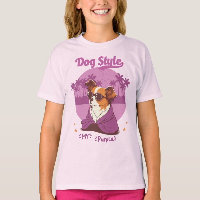 T-shirt Camiseta Feminina Infantil DOG STYLE (Devant)