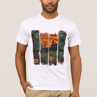 T-shirt Camiseta Happy Halloween Esqueletos Danzantes