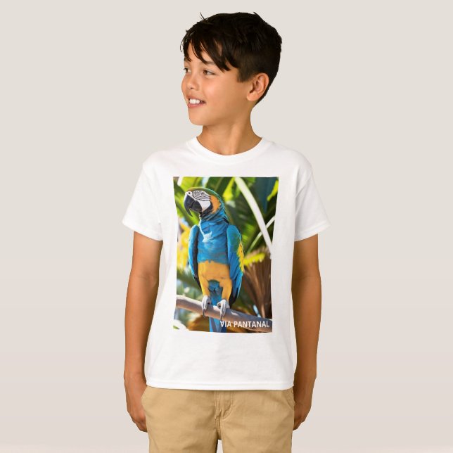 T-shirt Camiseta Infantil Básica Arara Azul (Devant entier)