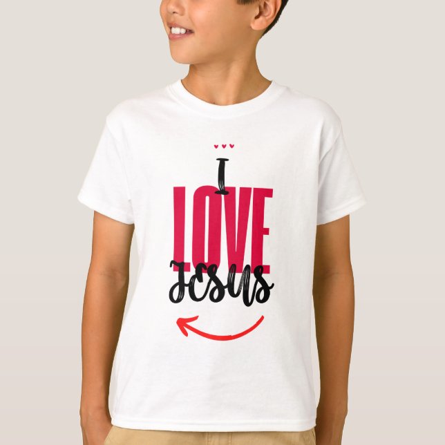 T-shirt Camiseta Infantil Básica I Love Jesus (Devant)