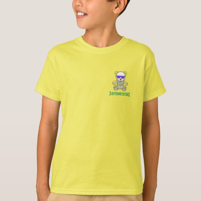 T-shirt camiseta infantil masculina amarela ursinho (Devant)