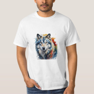 T-shirt camiseta lobo animal,forte