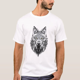 T-shirt Camiseta Lobo Preto e Branco – Liberte o Lado Selv