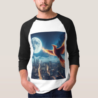 T-shirt Camiseta manga longa Fênix Flamejante