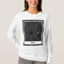 Camiseta mapa minimalista Madrid - Negro-blanco