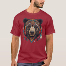 Camiseta Masculina Básica Urso Tribal-3