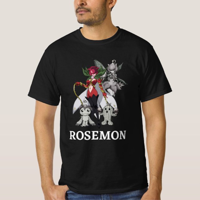 T-shirt Camiseta Masculina Digimon Tri Rosemon (Devant)
