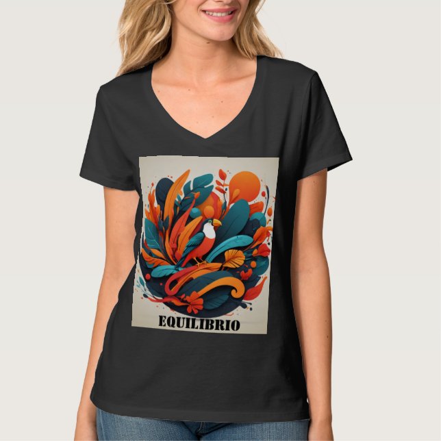 T-shirt Camiseta Mujer Arte Simbólico de Equilibrio (Devant)