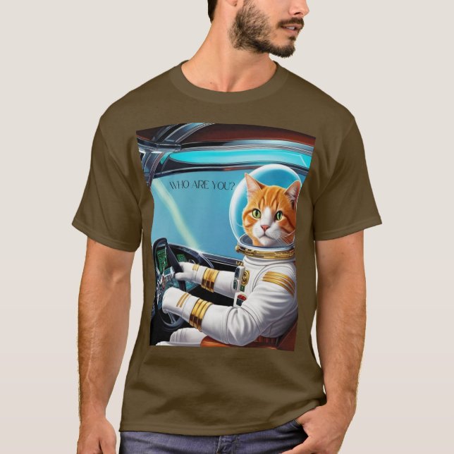 T-shirt Camiseta para caballero con diseño gato expresivo. (Devant)