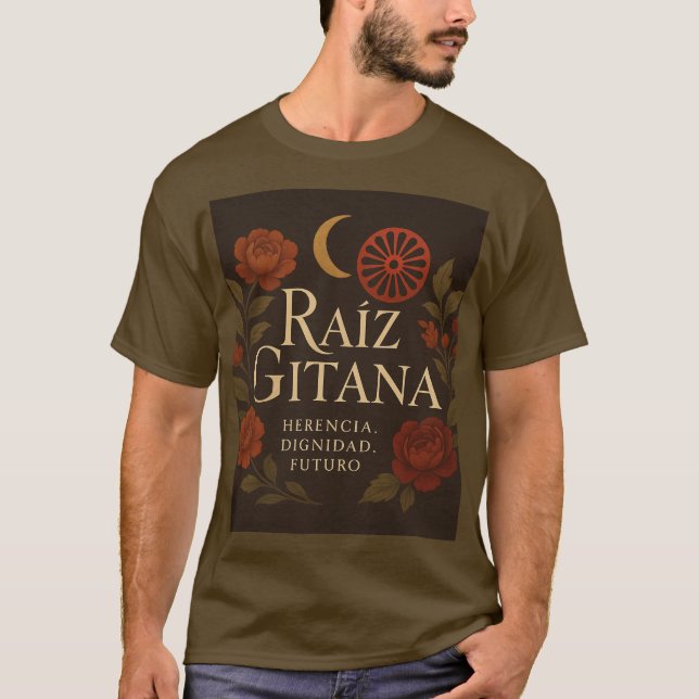 T-shirt Camiseta para Hombre "Raíz Gitana" (Devant)
