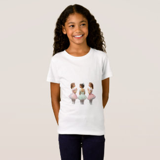 T-Shirt Camiseta para niña con 3 bailarinas con tutús