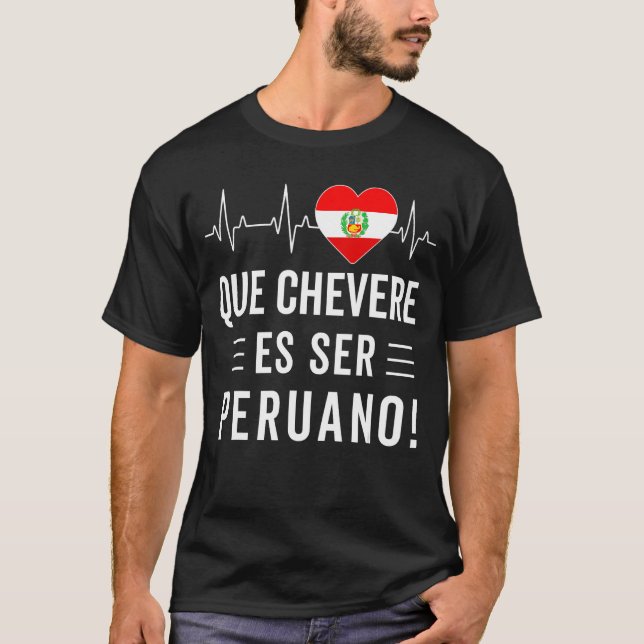T-shirt Camiseta Peruana Fierté Drapeau Péruvien Carte Pér (Devant)