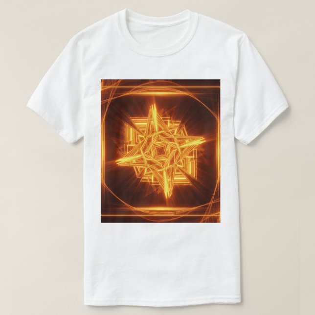 T-shirt Camiseta símbolo estrela dourada de fogo (Design devant)