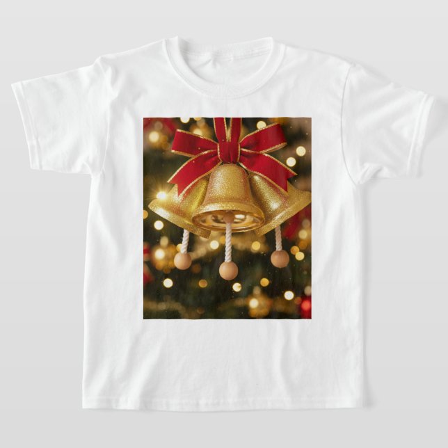 T-shirt Camiseta Sinos de Natal Dourados (Poser)