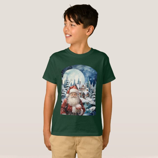 T-shirt Camiseta (T-shirt) Infantil Noite do Papai Noel (Devant entier)
