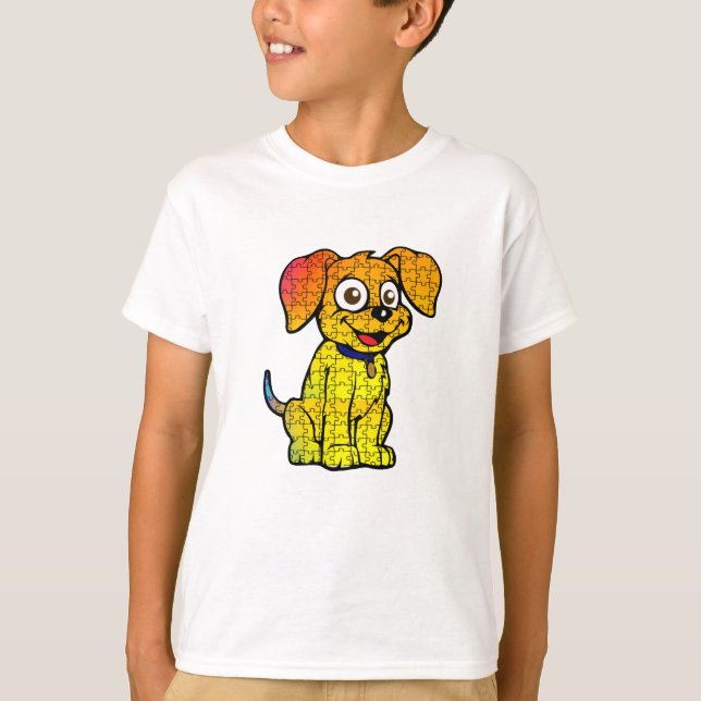 T-shirt Camiseta (T-shirt) Infantil Quebra-Cabeça Cachorro (Devant)