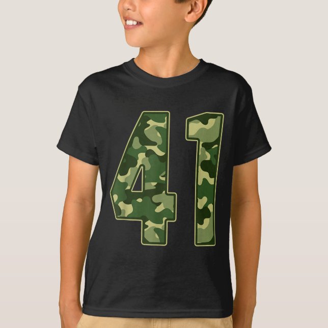 T-shirt Camo #41 Jersey Number 41 Uniform Fan Favorite Pla (Devant)
